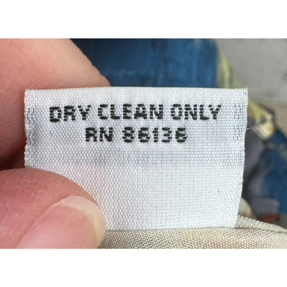 Bryn Walker Tunic Top Womens Small Blue Orange Abstract Floral Satin 3/4 Sleeve - Picture 8 of 9